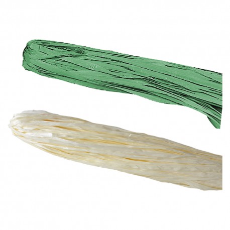 RAFIA SINTETICA A SPEZZONI gr. 200 circa - colore verde (KG 15)