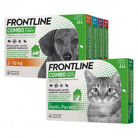 ANTIPARASSITARIO 'FRONTLINE COMBO' gatti/furetti - 3 pipette ml 0,5 (CF 1)