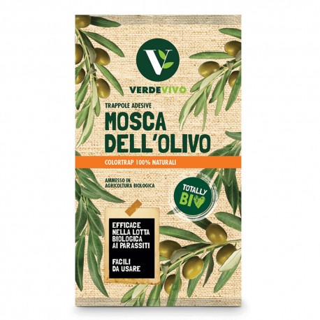 TRAPPOLA CROMOTROPICA ADESIVA MOSCHE DELL'OLIVO scatola 3 pezzi + 3 feromoni (CF 1)