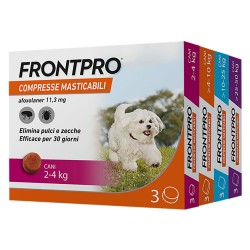 COMPRESSE ANTIPARASSITARIE MASTICABILI 'FRONTPRO' cani da 2 a 4 kg / 3 compresse da 11,3 mg (CF 1)