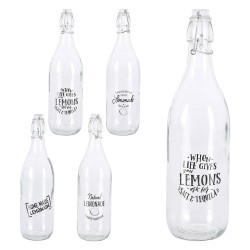 BOTTIGLIA IN VETRO 'DECORATA' 1000 ml (PZ 12)