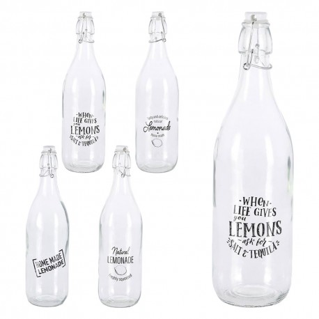 BOTTIGLIA IN VETRO 'DECORATA' 1000 ml (PZ 12)