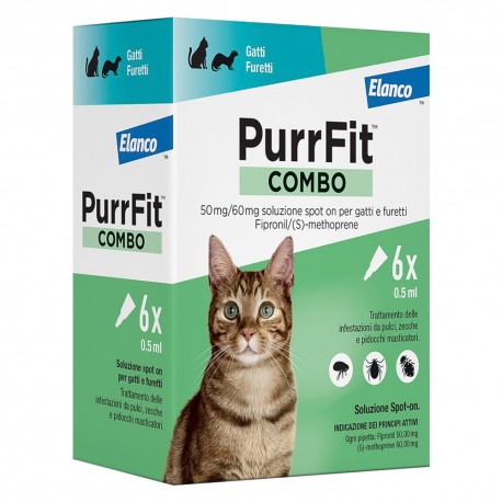 ANTIPARASSITARIO 'PURRFIT COMBO' gatti/furetti - 6 pipette ml 0,5 (CF 1)