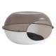 CUCCIA CON CUSCINO 'LUNA' bianco / fumÃ¨ - cm 57 x 48 x h. 31 (PZ 1)