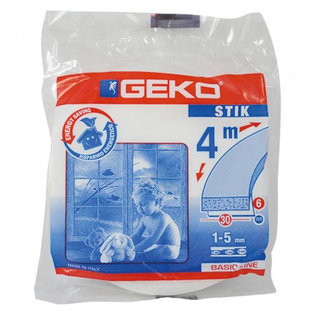 PARAFREDDO IN SPUGNA PER PORTE E FINESTRE 'STIK' mm 15 x mt. 4 - bianco (PZ 68)
