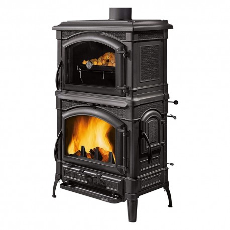 STUFA A LEGNA 'ISOTTA FORNO EVO' 9,7 kW - colore nero antracite (PZ 1)