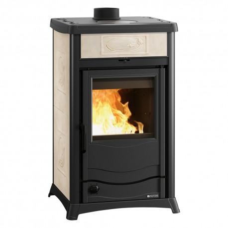 TERMOSTUFA A LEGNA 'TERMOROSSELLA PLUS EVO DSA 4.0 11,1 kW - colore liberty panna (PZ 1)