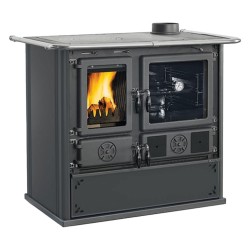 CUCINA A LEGNA 'ROSA XXL 5.0 VST STEEL' 11 kW - colore nero antracite (PZ 1)