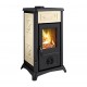 STUFA A LEGNA 'GEMMA 5.0 CERAMICA' 7 kW - colore liberty panna (PZ 1)