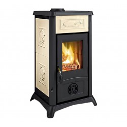 STUFA A LEGNA 'GEMMA 5.0 CERAMICA' 7 kW - colore liberty panna (PZ 1)