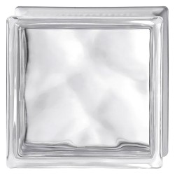 MATTONE IN VETROCAMERA ONDULATO cm 19 x 19 x 8 - trasparente (PZ 6)