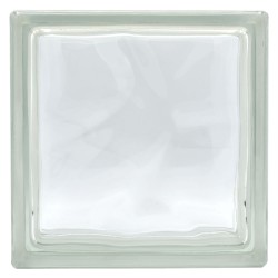 MATTONE IN VETROCAMERA ONDULATO cm 19 x 19 x 8 - chiaro (PZ 10)