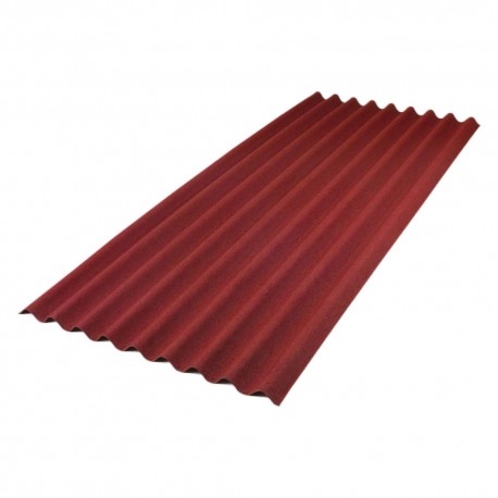 LASTRA BITUMATA MONOSTRATO COLORATA 'BASE' colore rosso - cm. 85,5 x 200 (PZ 1)