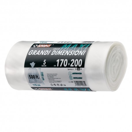 SACCO IN POLIETILENE MAXI cm. 170 x 200 - trasparente (CF 1)