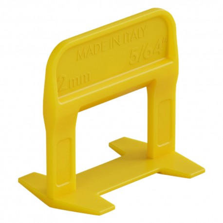 BASE LIVELLANTE CON FERITOIA PER CUNEO 'RLS EVO' H. mm 12 - fuga 2,0 mm - cf. 500 pz - col.giallo (CF 1)