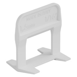 BASE LIVELLANTE CON FERITOIA PER CUNEO 'RLS EVO' H. mm 12 - fuga 1,5 mm - cf. 250 pz - col.bianco (CF 1)