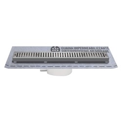CANALETTA PER DOCCIA CON GRIGLIA cm 55 x 5,2 x 5 + 55 x 4,6 x 3,3 (PZ 1)