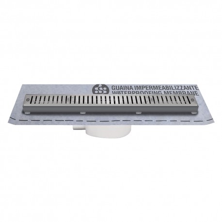CANALETTA PER DOCCIA CON GRIGLIA cm 55 x 5,2 x 5 + 55 x 4,6 x 3,3 (PZ 1)