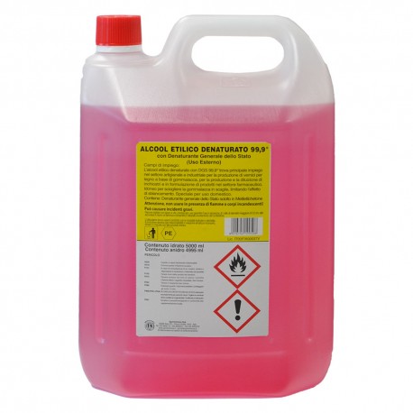 ALCOOL ETILICO DENATURATO Lt. 5 - 99,9 % vol. (PZ 4)