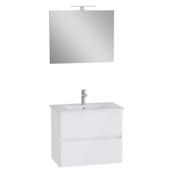 MOBILE BAGNO 'MIA ROUND PLUS' base cm. 75 x 44,5 x 62,5 - bianco lucido (PZ 1)