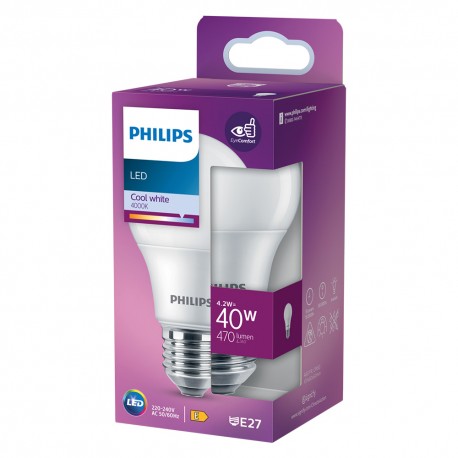 LAMPADA A LED 'GOCCIA' NATUR. 4000K 4,2 W40W E27 - 470 lm (PZ 4)