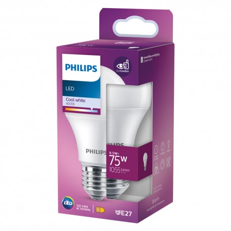 LAMPADA A LED 'GOCCIA' NATUR. 4000K 9,5 W75W E27 - 1055 lm (PZ 4)