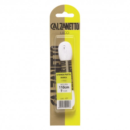 LACCI PIATTI cm. 110 bianchi - blister 1 paio (BL 1)