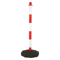 COLONNINA SEGNALETICA BICOLORE CON BASE cm 90 (PZ 10)