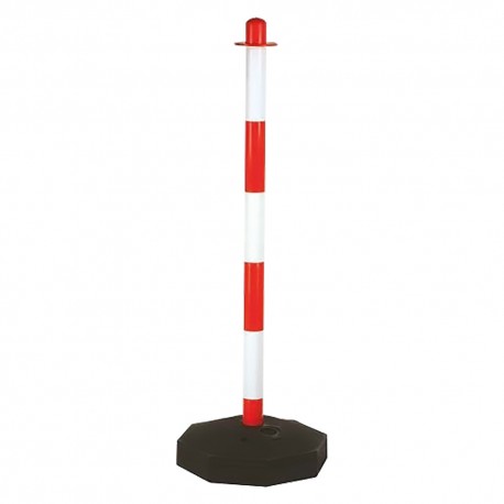 COLONNINA SEGNALETICA BICOLORE CON BASE cm 90 (PZ 10)