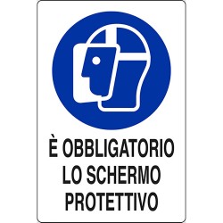 CARTELLO SEGNALETICA OBBLIGATORIO SCHERMO PROTETTIVO (PZ 10)