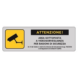 ETICHETTA SEGNALETICA AREA SOTTOPOSTA A VIDEOSORVEGLIANZA (PZ 1)