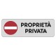 ETICHETTA SEGNALETICA PROPRIETA' PRIVATA (PZ 1)