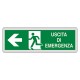 ETICHETTA SEGNALETICA USCITA EMERGENZA SINISTRA (PZ 1)