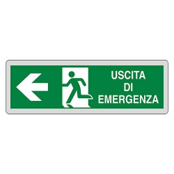 ETICHETTA SEGNALETICA USCITA EMERGENZA SINISTRA (PZ 1)
