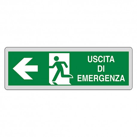 ETICHETTA SEGNALETICA USCITA EMERGENZA SINISTRA (PZ 1)