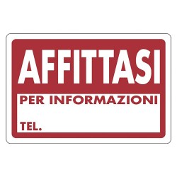 CARTELLO SEGNALETICA AFFITTASI (PZ 1)