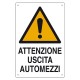 CARTELLO 'ATTENZIONE USCITA AUTOMEZZI' cm 40 x 60 (PZ 10)