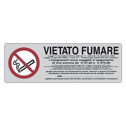 ETICHETTA SEGNALETICA VIETATO FUMARE - LEGGE 11 NOVEMBRE 1975, N. 584 (PZ 10)