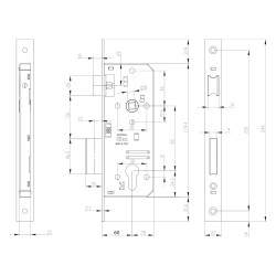 SERRATURA DA INFILARE PER PORTE IN LEGNO ART. 200 E 60 (PZ 1)