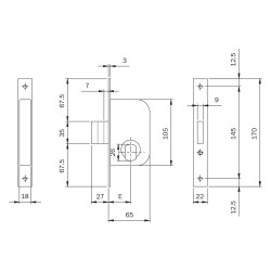SERRATURA DA INFILARE ART. 605 E 35 (PZ 2)