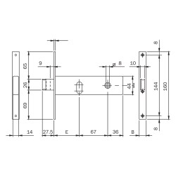SERRATURA DA INFILARE ART. 704 1 mand. 154 x 44 x 3 - E 60 - fr.20 (PZ 1)