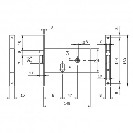SERRATURA ELETTRICA DA INFILARE ART. 551 E 70 - fr. mm 20 (PZ 1)