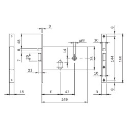 SERRATURA ELETTRICA DA INFILARE ART. 551 E 60 - fr. mm 20 (PZ 1)