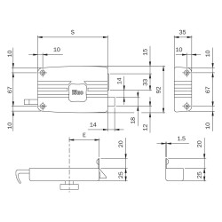 SERRATURA PORTONCINO DA APPLICARE ART. 401 2 mandate Dx - E 50 (PZ 1)
