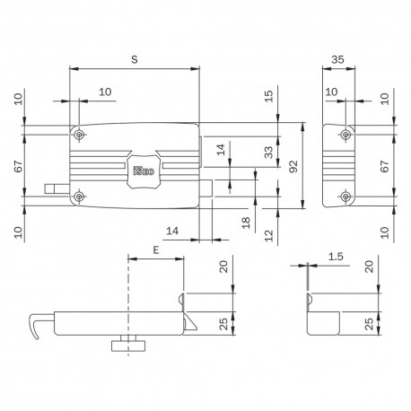 SERRATURA PORTONCINO DA APPLICARE ART. 401 2 mandate Dx - E 50 (PZ 1)