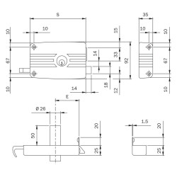SERRATURA PORTONCINO DA APPLICARE ART. 431 3 mandate Dx - E 70 (PZ 2)