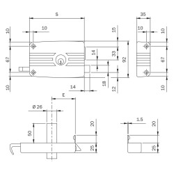 SERRATURA PORTONCINO DA APPLICARE ART. 432 2 mandate Sx - E 50 (PZ 2)
