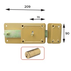SERRATURA FERROGLIETTO 'P-CF' P60 - 6 mand.E70 Dx solo catenaccio (PZ 2)