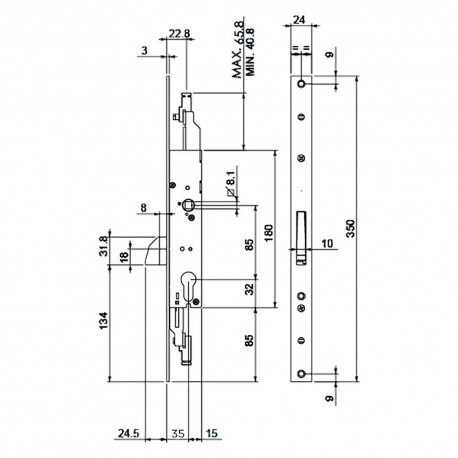 SERRATURA PORTE FERRO 'GIRA' E 35 (PZ 1)