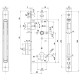 SERRATURA DA INFILARE PER PORTA LEGNO ART. Y52X E45 b.quadro -controp.ottone lucido (PZ 1)
